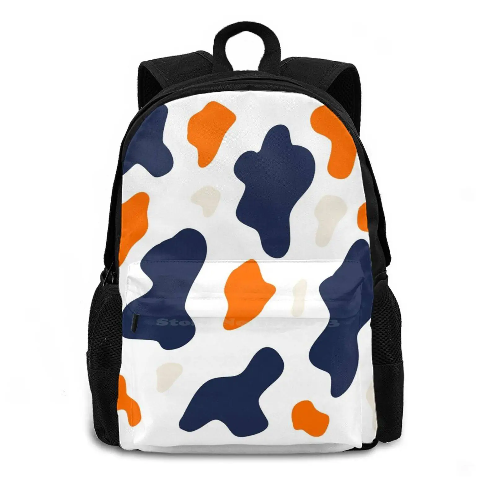 Uva Cow Print Pattern Design Laptop Travel School Bags Blue And Orange Cow Blue Cow Blue And Orange Uva Cow Blue And Orange