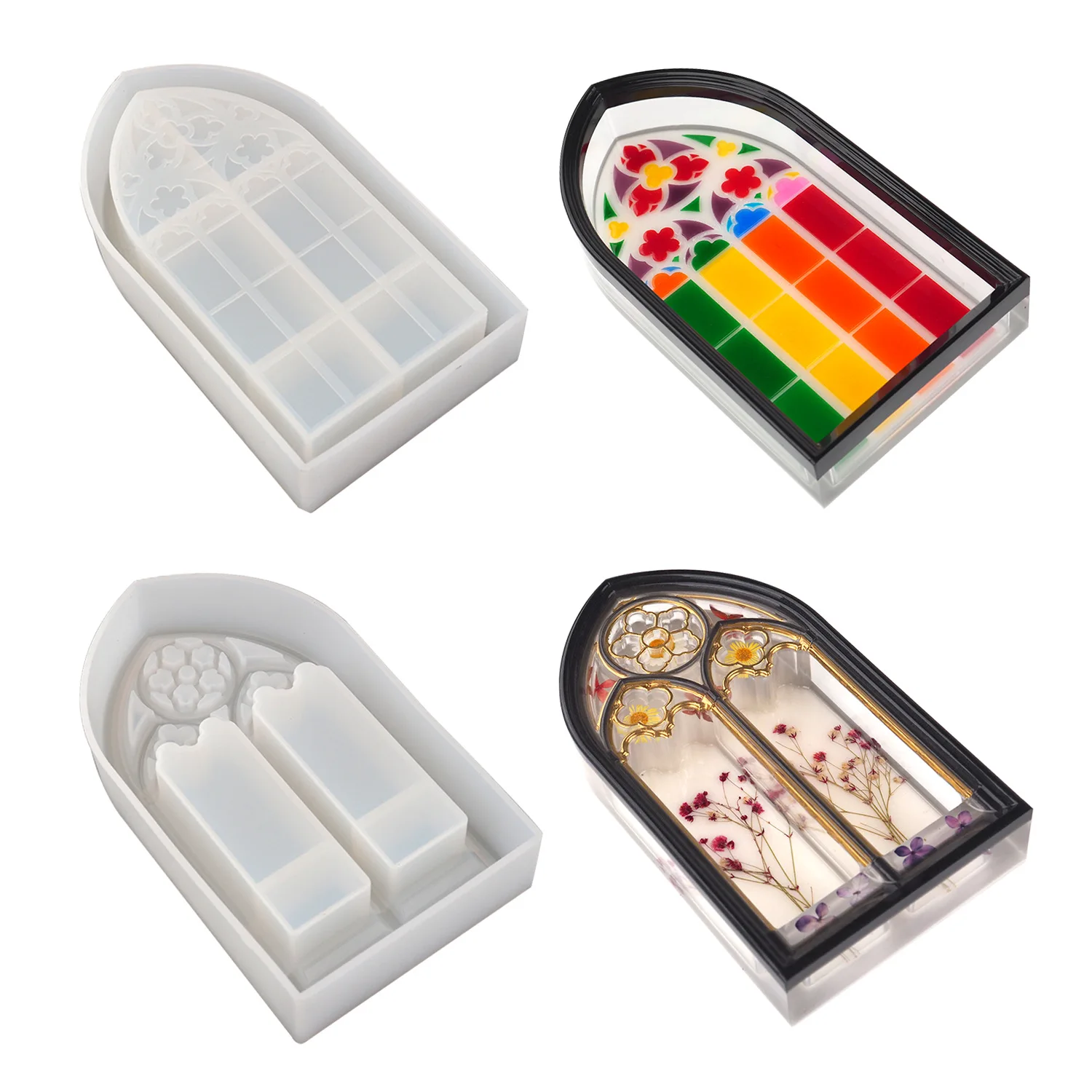 DIY Silicone Epoxy Resin Willow Window Church Window Storage Box Storage Cabinet Resin Silicone Mold