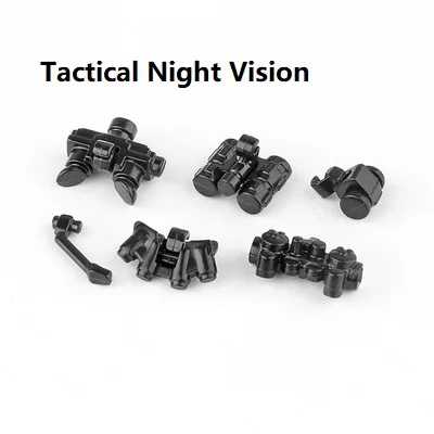 5PCS Modern Soldiers Helmet SWAT Figure Military Weapon Minifigurine MOC Model Accessories Building Blocks Toys for Children