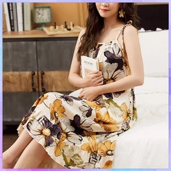 Sexy Nightdress Women Cotton Sleepwear Sweet Cute Cartoon Nightgowns Female Casual Loose Nightie Home Clothes Plus Size 5xl