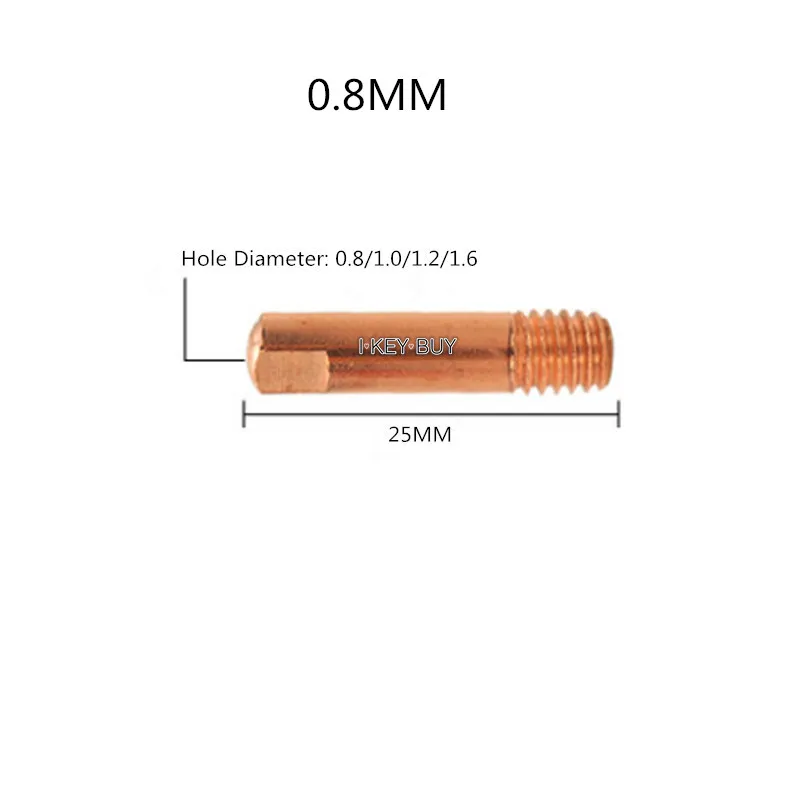 20Pieces/Lot Welder Torch Accessories 0.8 1.0 1.2 1.6*25MM 15AK/270A Carbon Dioxide Gas Shielded Welding Conductive Nozzle