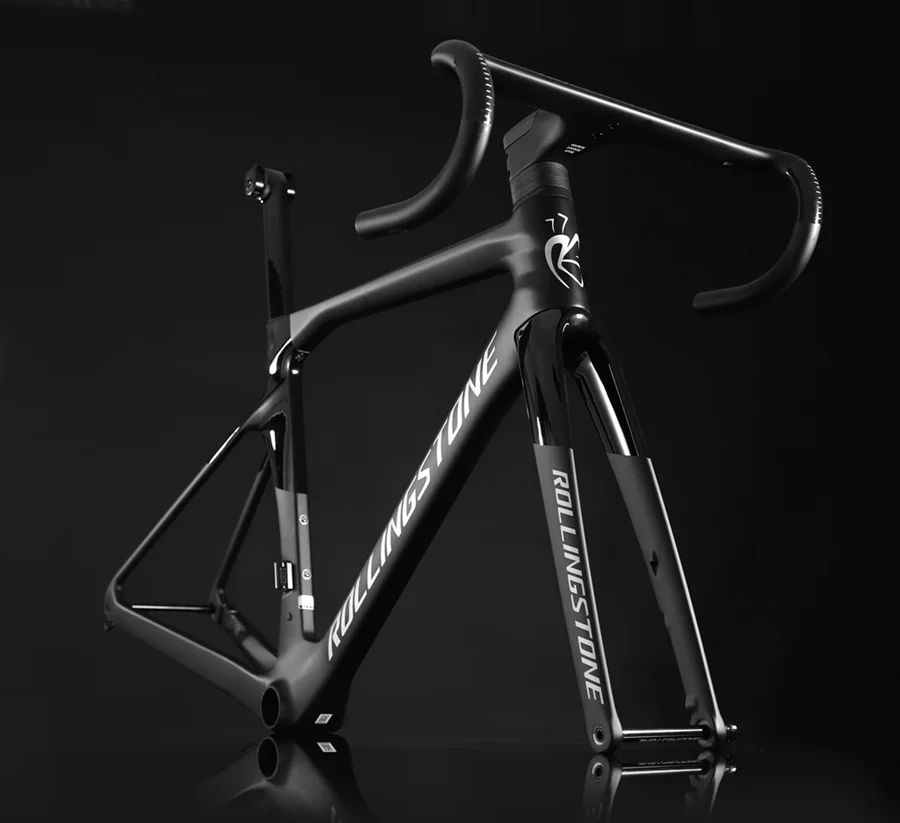 Rolling Stone Hider Carbon Disc Brake Road Frame Set, with Aero Integrated Handle Bar, 46 cm, 49 cm, 52 cm, 55cm