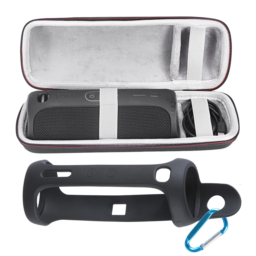 2 in 1 Fest EVA Zipper Carry Lagerung Box Tasche + Weiche Silikon Fall Abdeckung für JBL Flip 5 Bluetooth lautsprecher für JBL Flip5 Spalte