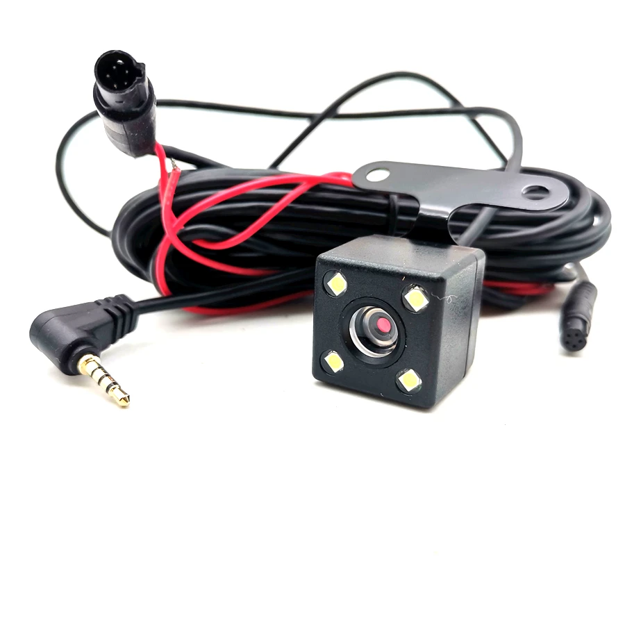 2.5mm Jack Port 5 Pin Car Rear View Camera Parking Camera Night Sight Waterproof w/ 4 Led Lamp for Traditional Driving Recorder