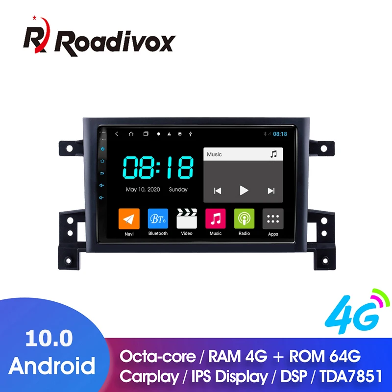 

9 "Android 10,0 ОЗУ 4 Гб ПЗУ 64 ГБ для SUZUKI GRAND VITARA 2005 2015 автомобильный Dvd Gps-навигатор Радио мультимедийный плеер стерео головное устройство