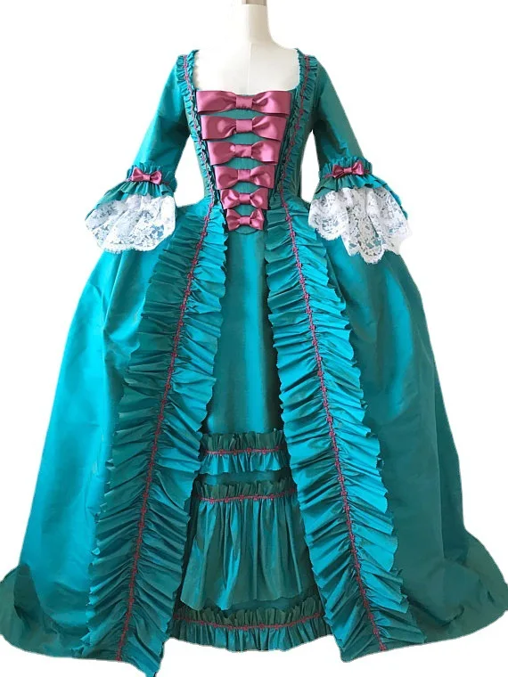 18th Century Gorgeous Rococo Dress Historical Costume Event Dress Victorian Revival Prom Dress