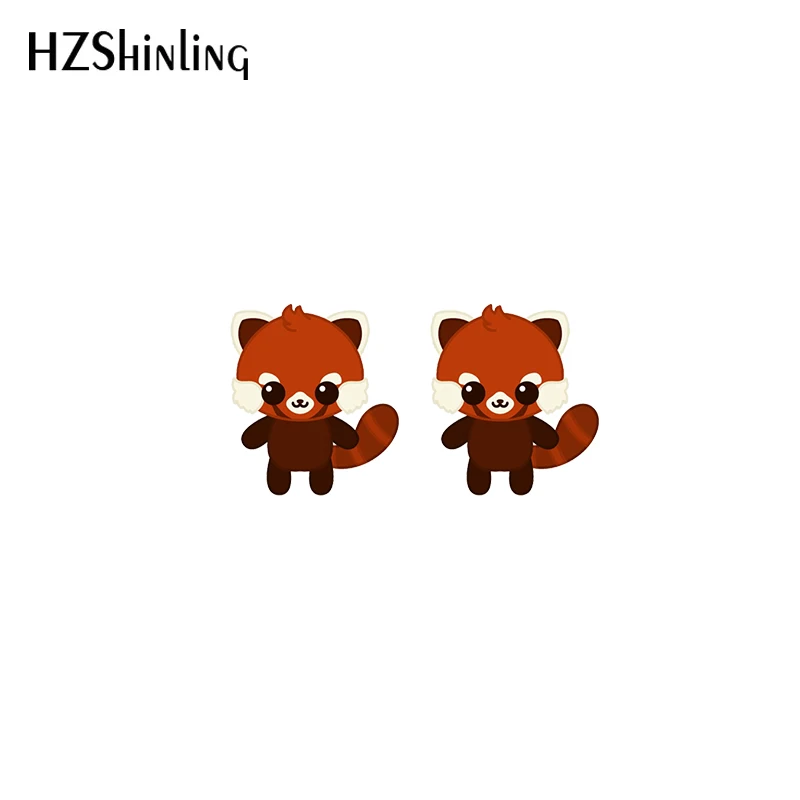 Red panda Acrylic Stud Earrings Resin Epoxy Fashion Jewelry