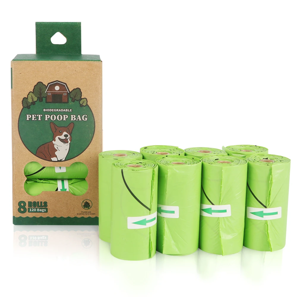 

Biodegradable Dog Poop Bags Eco Friendly Waste Bag For Dogs Poo Bags 8 rolls