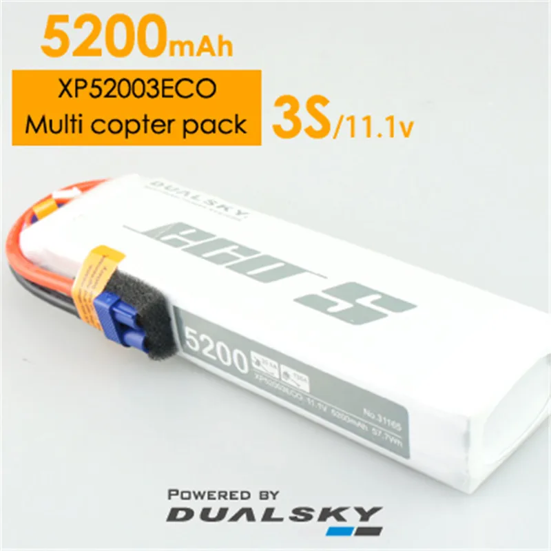 DUALSKY 5200mAh 25C 2S/3S/4S/5S/6S for aircraft multi-axis fixed-wing LiPo battery With integrated power display function