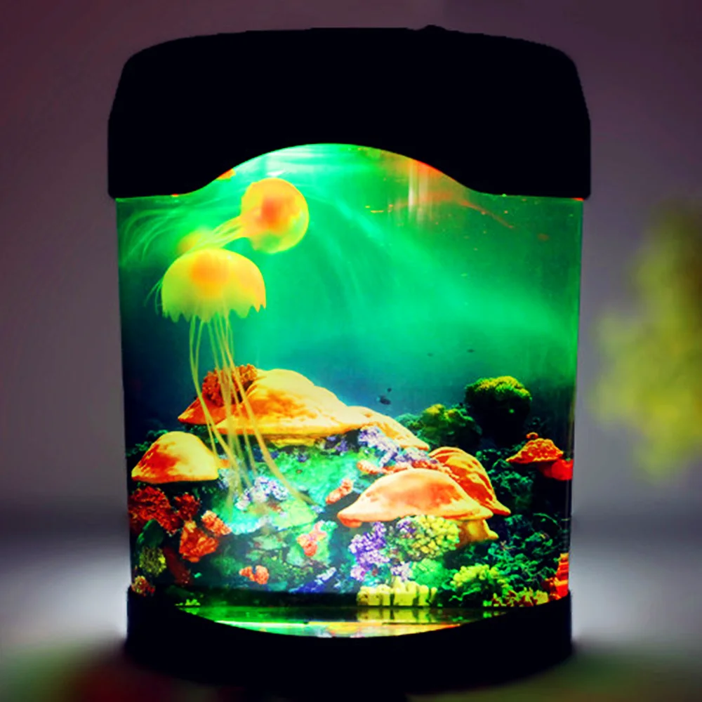 2021 Home Room Lamp Jellyfish Aquarium Novelties Lighting for Night Light Bedroom Mood  Lightings Most Sold Bedside Fancy Fish