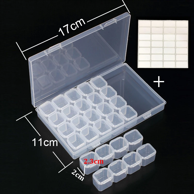 28/56 Grids Crystal Beads Storage Box Diamond Painting Kits Nail Art Rhinestone Toole Beads Storage Box Case Organizer Holder