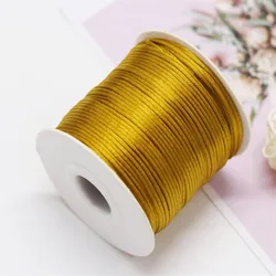 1MM Old Gold Nylon Chinese Satin Silk Knot Cord Rattail Thread Necklace Macrame String Jewelry Findings Beading Rope #563