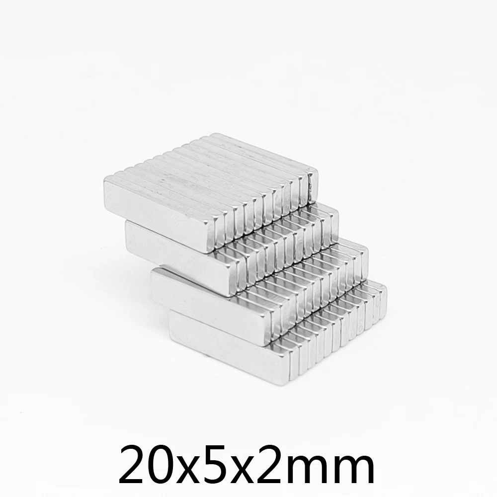 10/20/50/100/150/200PCS 20x5x2 Strong Block Magnets N35 Permanent Neodymium Magnet 20*5*2 Rectangular Rare Earth Magnet 20x5x2mm