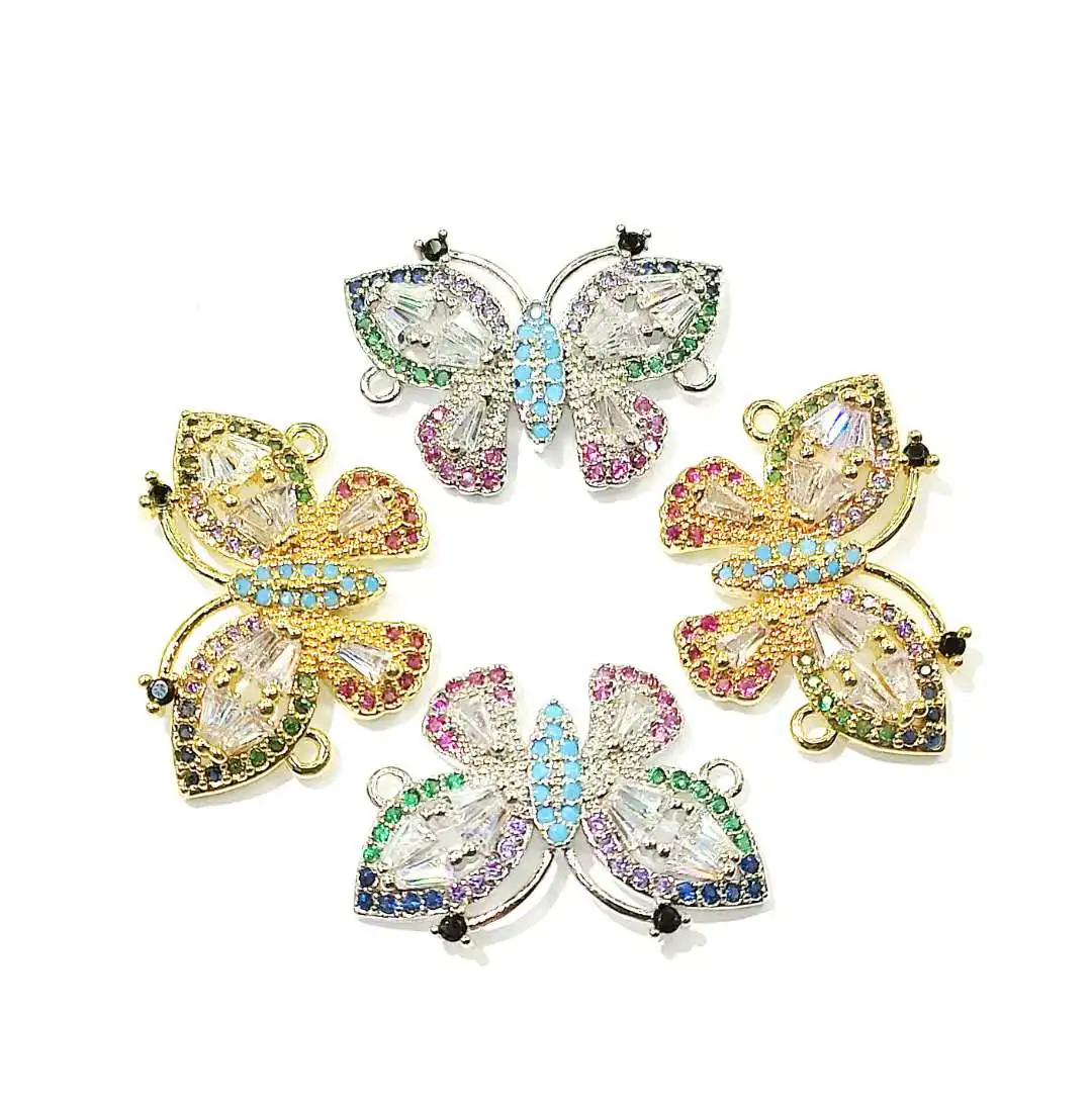 

10PCS Butterfly CZ Bead spacer picked at random for Women DIY Jewelry Accessories CZ072