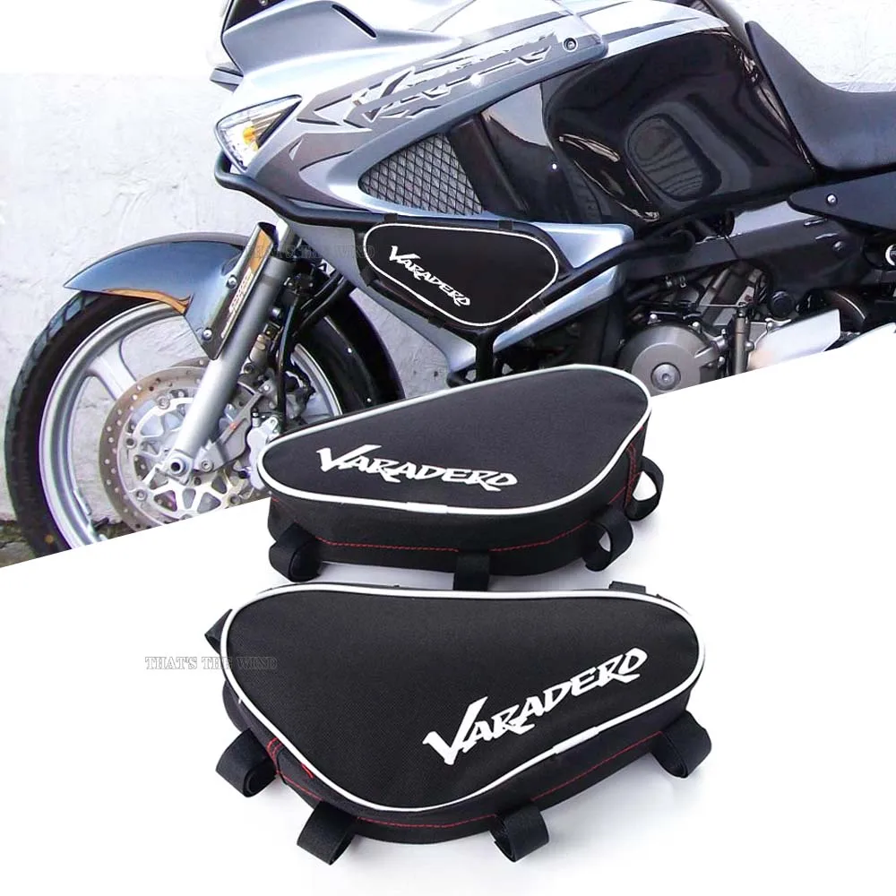 Motorcycle Frame Crash Bars Handlebar Placement Travel Storage Waterproof Tool Bag For Honda XL1000 Varadero