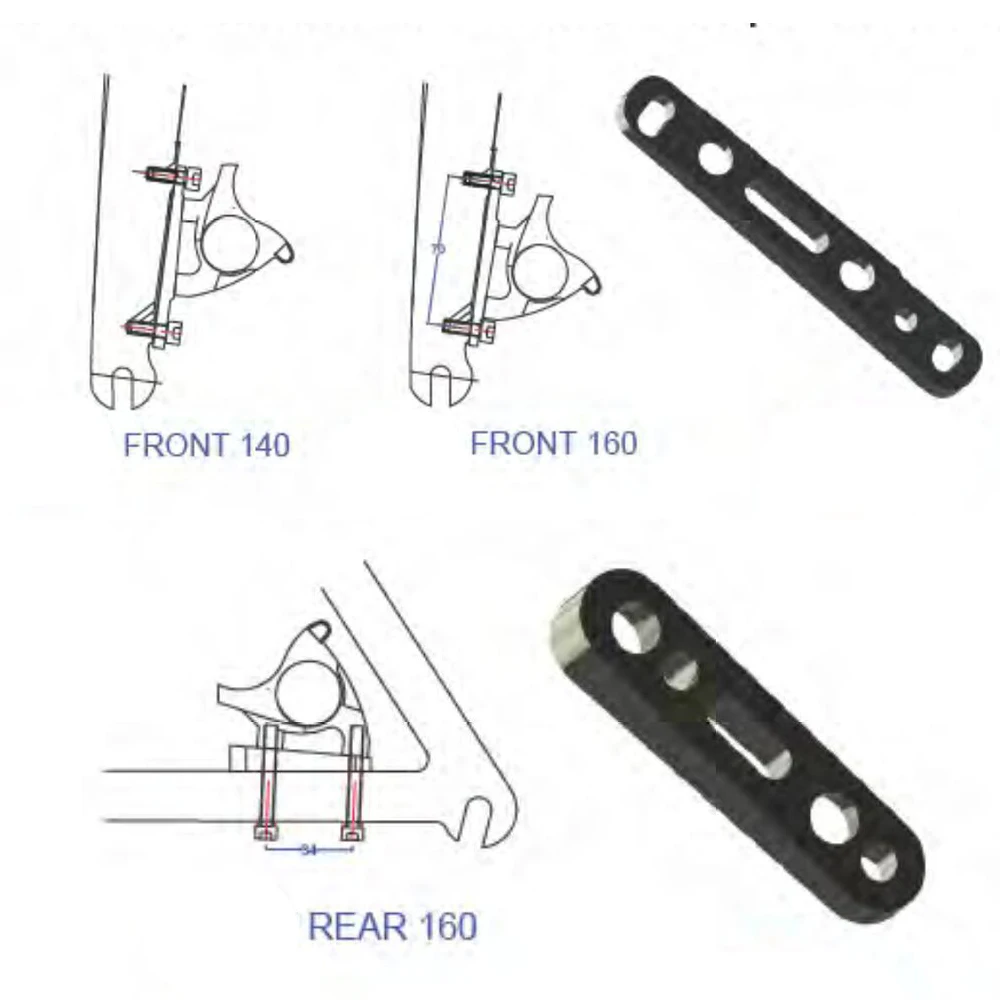 Fouriers Alloy Bike Flat Mount Disc Brake Adapter Front or Rear 140mm 160mm Road Gravel Bike Disc Caliper Adapter