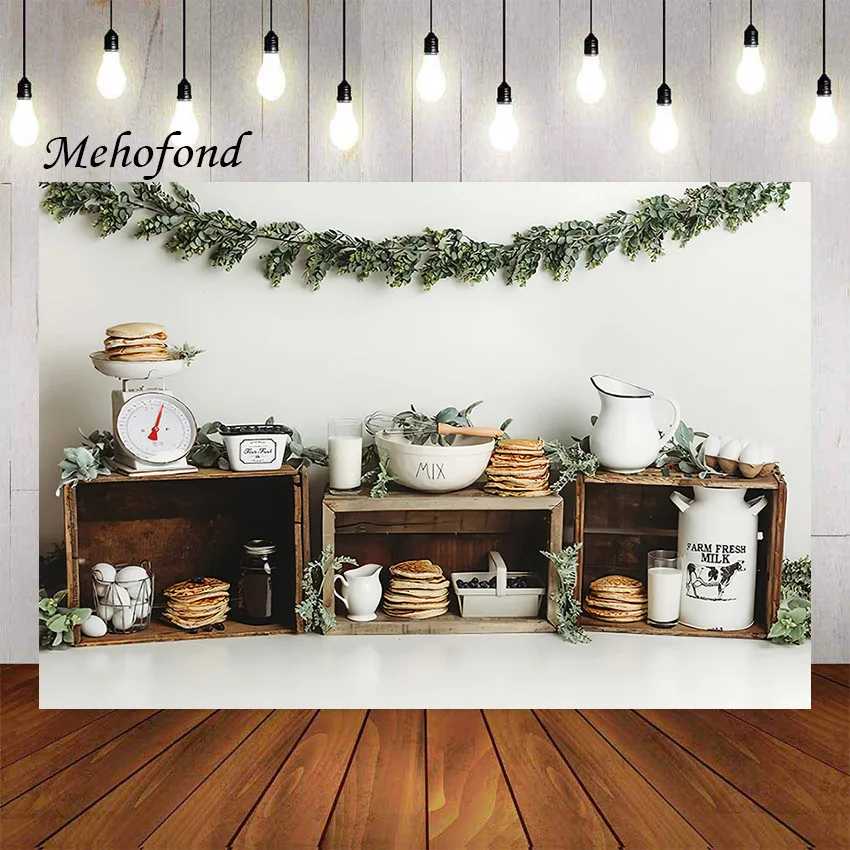 Meholoving Fotografi Latar Belakang Musim Semi Tanaman Hijau Pertanian Susu Segar Anak-anak Ulang Tahun Pertama Kue Menghancurkan Latar Belakang Potret Studio Foto