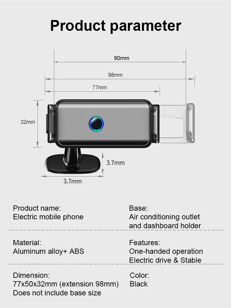 Imagem -05 - Suporte do Carro do Telefone Móvel Elétrico Recarregável Indução Automática Aberto Fechar Veículo Braçadeira de Navegação Android Iphone Novo