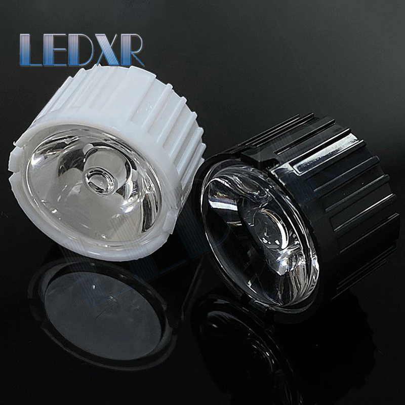 10pcs 20mm high power LED lens LED chip 1w 3w5w PMMA lens universal black and white holder 8°/ 15°/ 20°/ 30°/ 45°/ 60°/ 90°/ 120