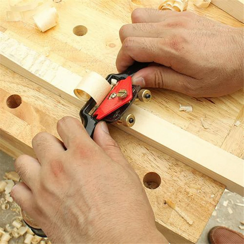 Adjustable Plane Spokeshave Woodworking Hand Planer Trimming Tools 9 Inch Wood Hand Cutting Edge Chisel Tool with Screw