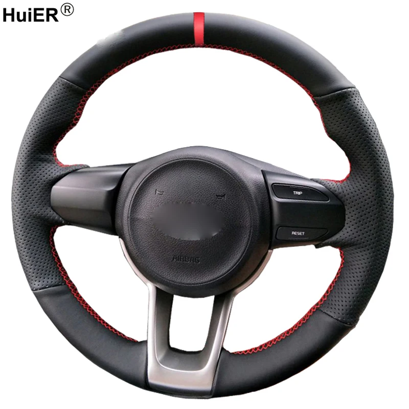 Hand Sewing Car Steering Wheel Cover Volant Funda Volante For Kia Rio 2017 2018 2019 2020 Rio5 2019 K2 17-20 Picanto Morning