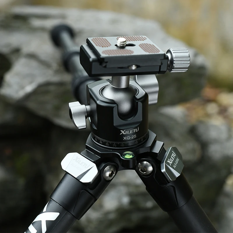 XILETU XG-25 بانورامية فيديو ترايبود الكرة رئيس 360 ° سرعة الافراج الكرة رئيس شنت مع سبائك الألومنيوم الكرة رئيس مع 1/4 المسمار