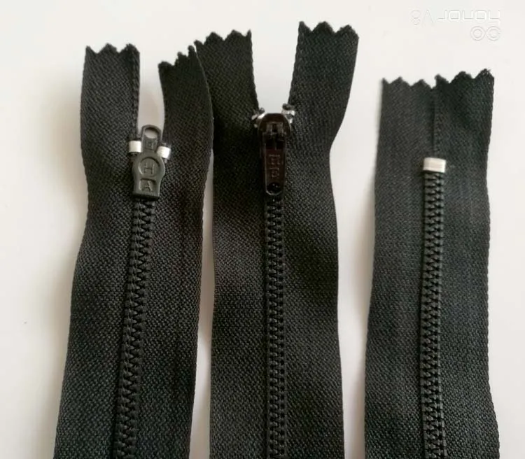 

100pcs/lot Cheap 19cm Nylon Coil Zipper for Trousers Black Zippers for Sewing Notions