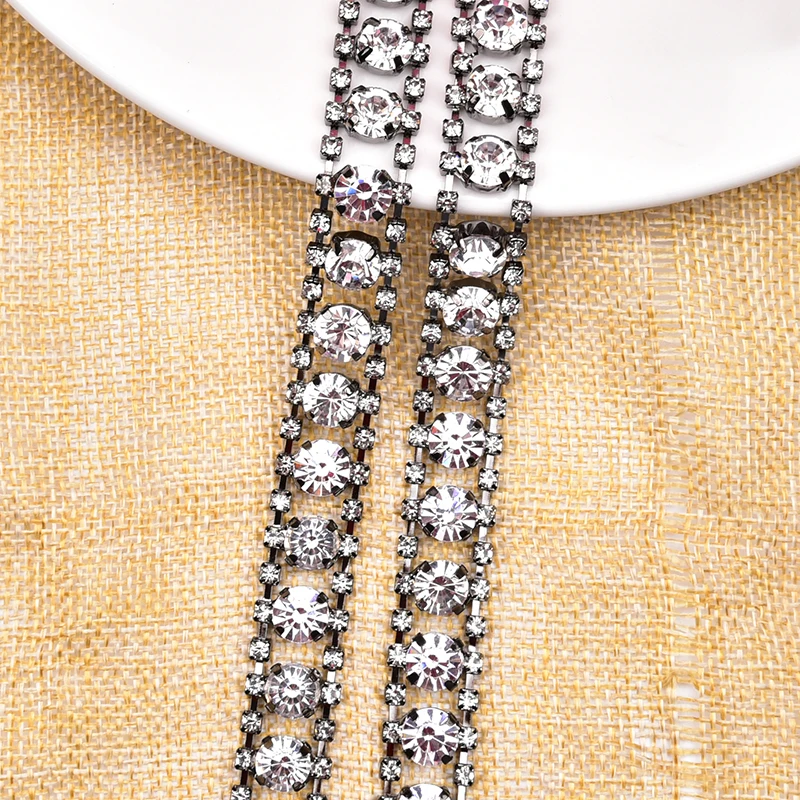 

1,2 см широкая стеклянная цепочка со стразами, белый кристалл, коготь, браслет с бриллиантами, ювелирные аксессуары, одежда «сделай сам», украшение для обуви