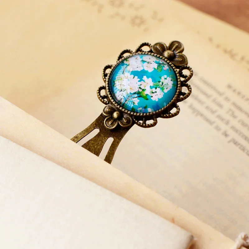 1 Pcs Vintage Metal floral Bookmark Three color metal alloy Lace Creative Book Mark For Teacher Gift School Stationery