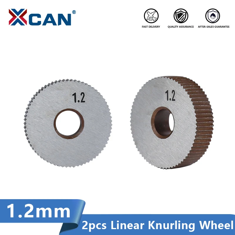 XCAN 2pcs 1.2mm Wheel Lathe Knurling Tools Diameter 28mm HSS Linear Knurling Wheel