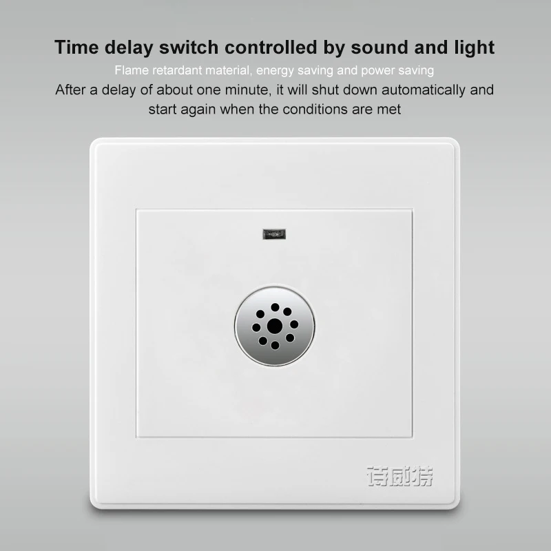 Smart Home Luz Sensor Interruptor, Auto Off, Detector De Som, Sensor De Voz, Interruptores Brancos, 10A