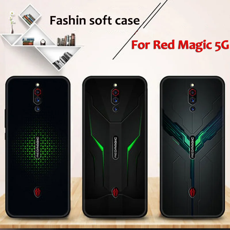 For ZTE nubia Red Magic 5G Case Black Bumper Coque Painted Soft silicone Back Cover For nubia RedMagic 5G NX659J Phone Cases