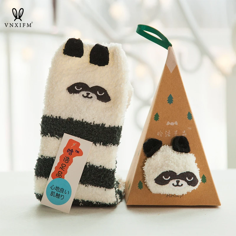 VNXIFM  Christmas Gifts Cute Little Pets Furry Socks Comfortable Soft Warm Women's Socks Autumn Winter Fashion New Women's Socks