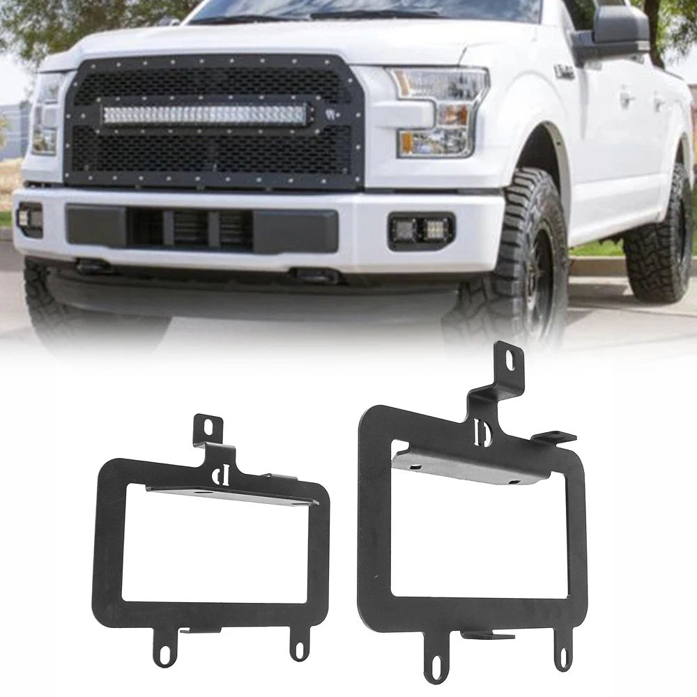 

2 PCS/1 Pair Black Metal Fog Light Mount Bracket For Ford F-150 2015 2016 2017 (Excluding SVT Raptor)