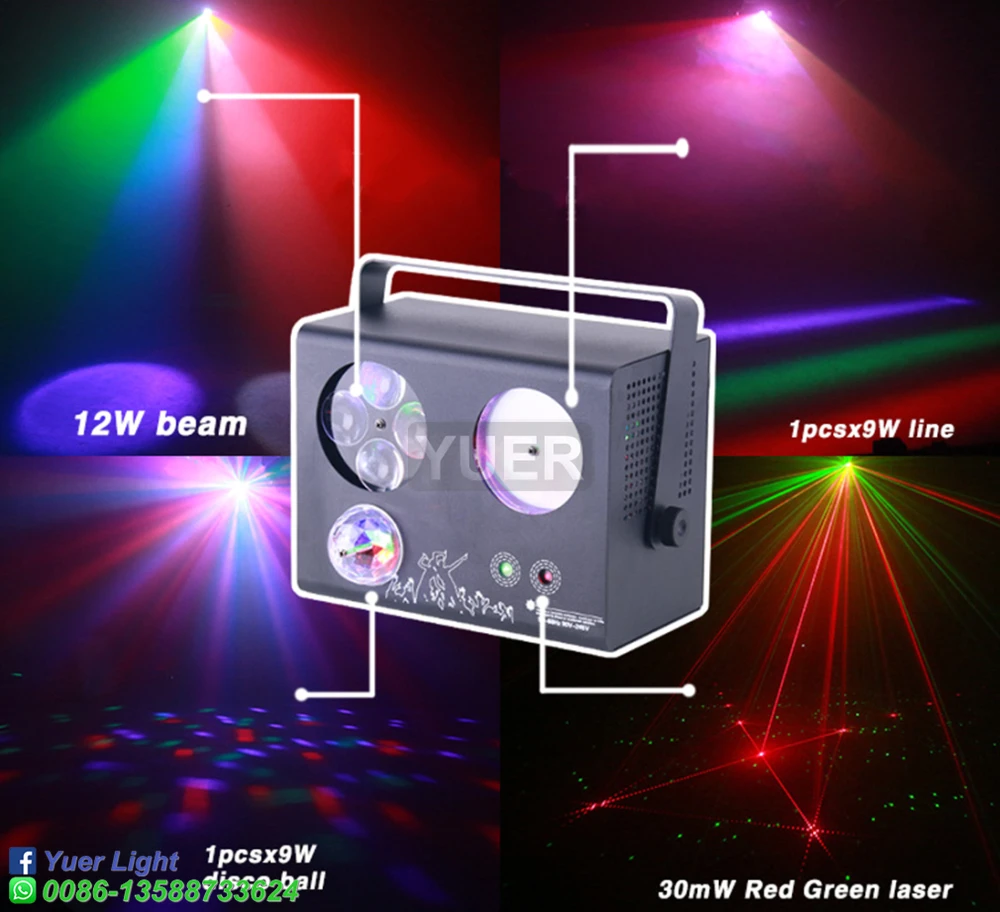 

Новый 4IN1 Magic Ball DMX Stage Красный Зеленый Лазерный Проектор Линия Стробоскопический Эффект Освещения DJ Дискотека Вечеринка Праздничные Свадебные Огни