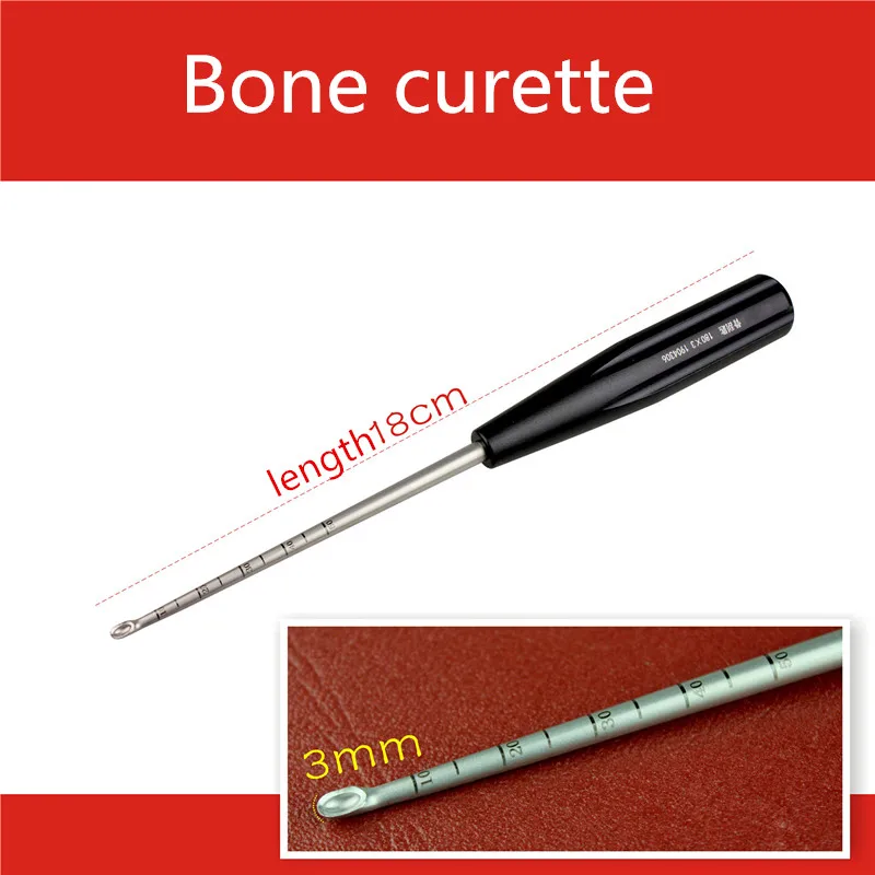 

Orthopedic instrument medical bone curette hand foot surgery small digging Scraping spoon straight curved elbow head scraper