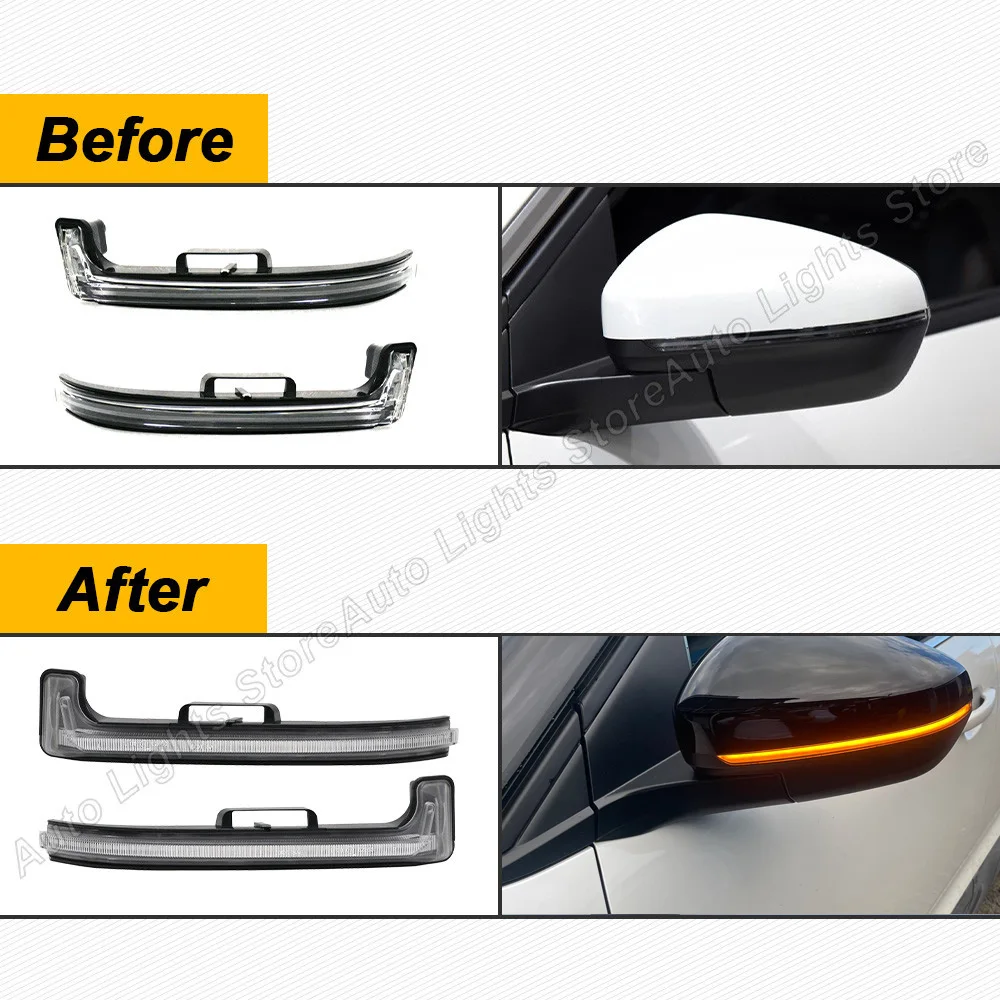 For Peugeot 3008 5008 For Citroen C5 Aircross 2017-2021 LED Side Mirror Blinker Light Dynamic Flowing Turn Signal Indicator Lamp