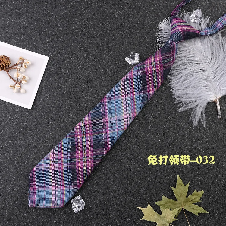 Women Plaid JK Ties Japanese Style Neck Tie for Jk Uniform Cute Necktie Suits Gravatas Sweet Simple Lazy Person Student Tie