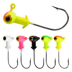 10Pcs Cylindrical Jig heads Fishing hooks Crank Worm jig hooks 3D Fish eyes Walleye Crappie Bass Trolling lure fishing Jigs