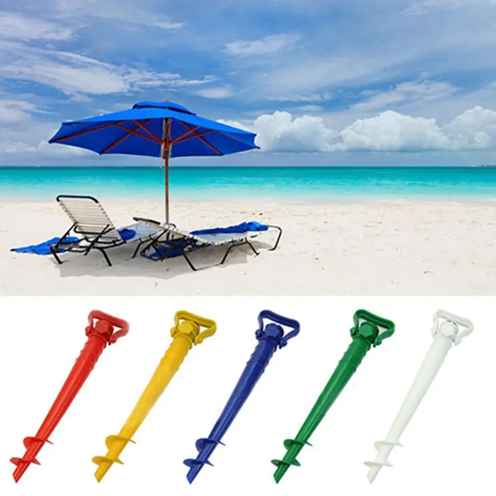 2021 New 1PC Sun Beach Umbrella Stand Spike Fishing Pole Patio Parasol Ground Anchors Rain Gear Spikes Plastic Auger Holder