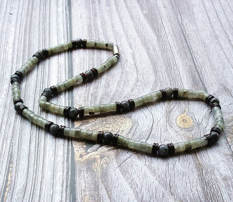 Men Beaded Choker Necklace Flash stone with Coconut Shell Tribal Jewelry Surfer Necklace For Mens Dropshipping