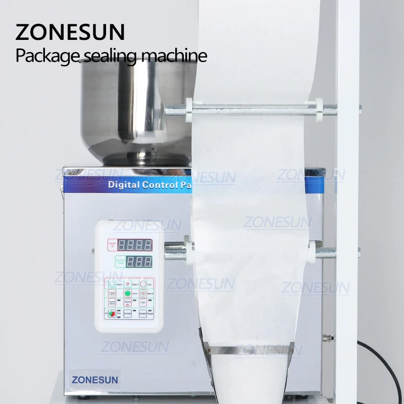 ZONESUN Automatische 2-50G Trockenen Und Massiven Power Füllung Hardware Mutter Automatische Pulver Tee Surge Abdichtung Verpackung Maschine