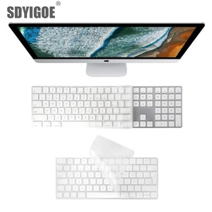 Keyboard Cover untuk iMac A1314 A1644 A1843 A1243 Nirkabel Bluetooth Sihir Numerik Silikon Uni Eropa US UK Pelindung Kulit untuk Apple G6 10 sampul imac penjualan terbaik - №