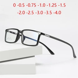 Anti-mavi ışık kare reçete gözlük kadın erkek TR90 miyopi Lens optik gözlük myopes Lunettes 0 -0.5 -0.75 To -4.0