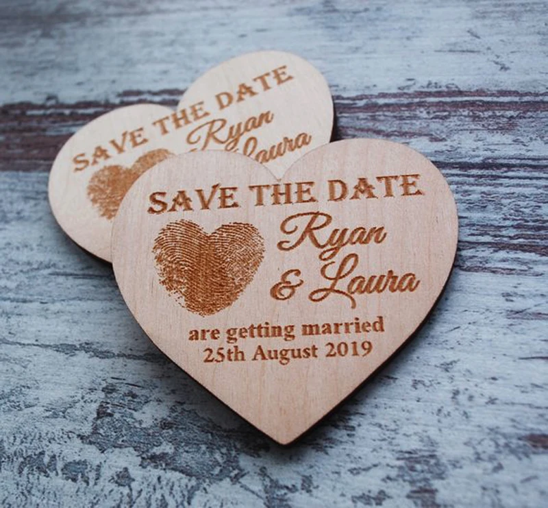 Wooden Fridge Magnet for Wedding Invitation, Save the Date Magnets, Rustic Magnets, Gift for Guests