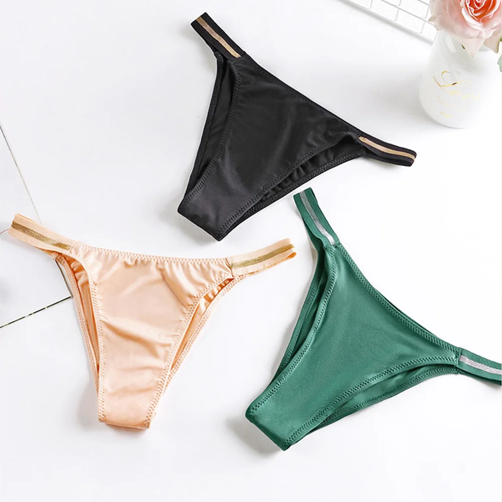 New Sexy Seamless Women Panties Bikini Bottoom Low-rise Tempting Thong Thin Ice Silk Underwear Girls Soft Breathable Underpants