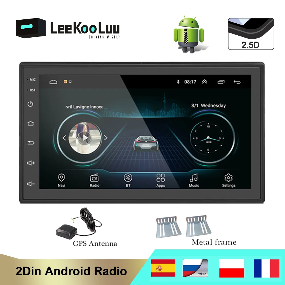 

LeeKooLuu Android 2 Din Car Radio MP5 Multimedia Video Player Autoradio Stereo GPS Navi For Ford Fucus Chevrolet VW Passat Bora