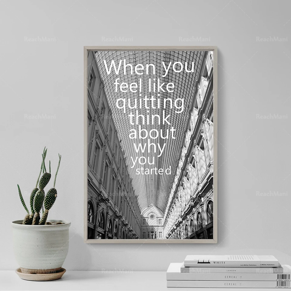 Motivational Quote Poster - When you feel like quitting think about why you started - Original Art Print Wall Decor Motivation I