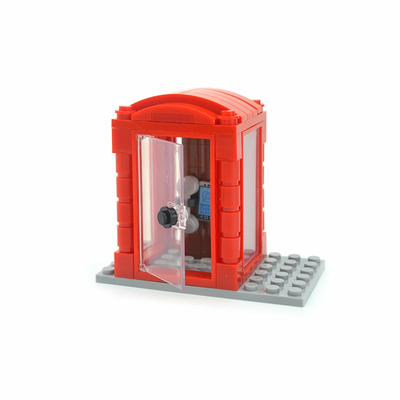 MOC Kreative Möbel TV-Sofa Bausteine Stadt-Accessoires Weihnachtsbaum Bücherregal Schreibtisch Esstisch Badezimmertür Baustein-Hausszene – Detail 4