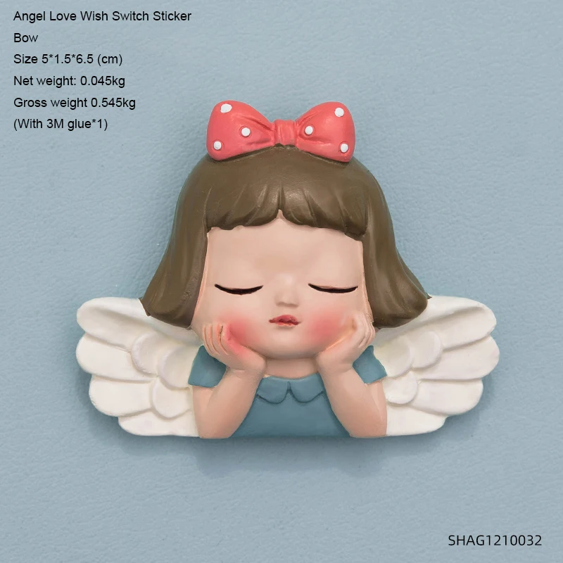 Lovely Light Luxury Lolita Angel Makes A Wish Decorative Small Sculpture Switch And Wall Socket Protection Sticker